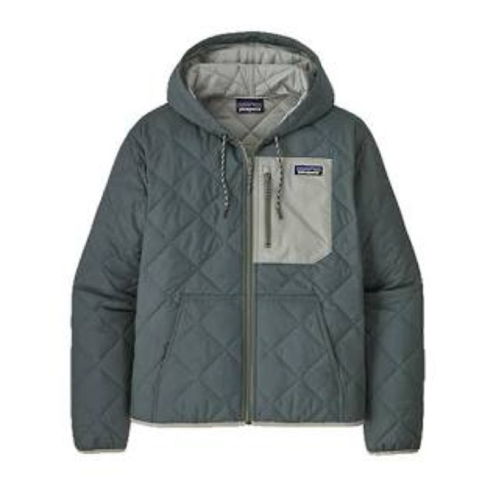 Patagonia Women's M Medium Diamond Quilted Bomber Hoody Hoodie NWT Nouveau Green